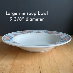 Mikasa Intaglio Santa Fe pattern large rim soup bowl vintage 90s set of 4